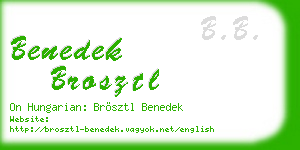 benedek brosztl business card