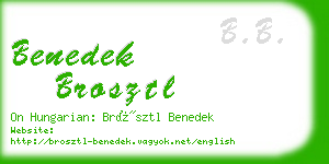 benedek brosztl business card